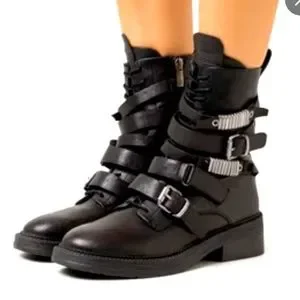 Dkny | Shoes | Nwt Dkny Womens Ita Buckled Black Side Zipper  display picture 1